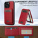 iPhone 16 Pro Max LC.IMEEKE L3 Series Detachable RFID Card Bag Magsafe Phone Case - Red
