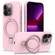 iPhone 16 Pro Max Liquid Silicone MagSafe Magnetic Phone Case with Ring Holder - Grey Pink