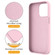 iPhone 16 Pro Max Liquid Silicone MagSafe Magnetic Phone Case with Ring Holder - Grey Pink