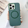 iPhone 16 Pro Max Metal Frame Liquid Silicone MagSafe Phone Case - Deep Green