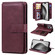 iPhone 16 Pro Max Multi-Function Wallet 10 Card Slots Leather Phone Case - Claret