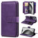 iPhone 16 Pro Max Multi-Function Wallet 10 Card Slots Leather Phone Case - Violet