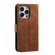 iPhone 16 Pro Max Nail Skin Feel Stitching Calf Texture Leather Phone Case - Brown