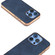iPhone 16 Pro Max Nano Electroplating Dual Color Cowhide Texture Protective Phone Case - Blue