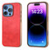 iPhone 16 Pro Max Nano Electroplating Dual Color Cowhide Texture Protective Phone Case - Red