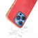 iPhone 16 Pro Max Nano Electroplating Dual Color Cowhide Texture Protective Phone Case - Red