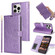 iPhone 16 Pro Max Peony Flowers Imprint Leather Phone Case - Purple