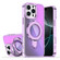iPhone 16 Pro Max Plating Gradient Discolor MagSafe Holder Phone Case - Clear Purple