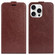 iPhone 16 Pro Max R64 Texture Single Vertical Flip Leather Phone Case - Brown