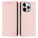 iPhone 16 Pro Max RC01 Dual-Folded Magnetic Suction RFID Leather Phone Case - Pink