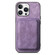 iPhone 16 Pro Max Retro Leather Card Bag Magnetic Phone Case - Purple