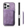 iPhone 16 Pro Max Retro Leather Card Bag Magnetic Phone Case - Purple