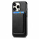 iPhone 16 Pro Max Retro Magsafe Card Bag PU Back Cover Phone Case - Black