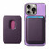 iPhone 16 Pro Max Retro Magsafe Card Bag PU Back Cover Phone Case - Purple