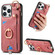 iPhone 16 Pro Max Retro Skin-feel Ring Card Bag Phone Case with Hang Loop - Pink