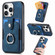 iPhone 16 Pro Max Retro Skin-feel Ring Card Wallet Phone Case - Blue