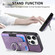 iPhone 16 Pro Max Retro Skin-feel Ring Card Wallet Phone Case - Purple