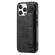 iPhone 16 Pro Max Retro Wristband Holder Leather Back Phone Case - Black