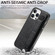iPhone 16 Pro Max Retro Wristband Holder Leather Back Phone Case - Black
