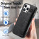 iPhone 16 Pro Max Retro Wristband Holder Leather Back Phone Case - Black