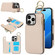 iPhone 16 Pro Max RFlD Anti-theft Double Buckle Ring Zipper Card Phone Case - White