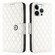 iPhone 16 Pro Max Rhombic Texture Flip Leather Phone Case with Lanyard - White