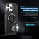 iPhone 16 Pro Max Ring Holder Carbon Fiber PC Hybrid TPU Phone Case - Black