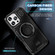 iPhone 16 Pro Max Ring Holder Carbon Fiber PC Hybrid TPU Phone Case - Black
