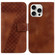 iPhone 16 Pro Max Seven-shaped Embossed Leather Phone Case - Brown