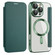 iPhone 16 Pro Max Shield MagSafe RFID Anti-theft Leather Phone Case - Green