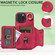 iPhone 16 Pro Max Skin Feel Card Bag Phone Case with Ring Buckle - Red