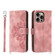 iPhone 16 Pro Max Skin-feel Flowers Embossed Wallet Leather Phone Case - Pink