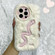 iPhone 16 Pro Max Snake Embroidery Plush Silicone Phone Case - Snake And Beige