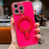 iPhone 16 Pro Max Solid Color Electroplated Metal Holder Phone Case - Rose Red