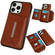 iPhone 16 Pro Max Solid Color Metal Buckle Card Slots Bag Phone Case - Brown