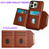 iPhone 16 Pro Max Solid Color Metal Buckle Card Slots Bag Phone Case - Brown