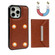 iPhone 16 Pro Max Solid Color Metal Buckle Card Slots Bag Phone Case - Brown