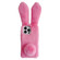 iPhone 16 Pro Max Solid Color Plush Rabbit TPU Phone Case - Pink
