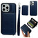 iPhone 16 Pro Max Solid Color Zipper 11-Card Slots Bag Phone Case with Lanyard - Blue