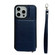 iPhone 16 Pro Max Solid Color Zipper 11-Card Slots Bag Phone Case with Lanyard - Blue