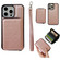 iPhone 16 Pro Max Solid Color Zipper 11-Card Slots Bag Phone Case with Lanyard - Rose Gold