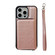 iPhone 16 Pro Max Solid Color Zipper 11-Card Slots Bag Phone Case with Lanyard - Rose Gold