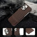 iPhone 16 Pro Max Stitching Cloth PU Shockproof Phone Case - Dark Brown