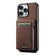 iPhone 16 Pro Max Suteni H19 Litchi Grain 2-in-1 MagSafe Removable Card Box Back Phone Case - Brown