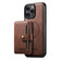 iPhone 16 Pro Max Suteni M4 Magnetic Card Bag MagSafe Leather Phone Case - Brown