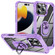 iPhone 16 Pro Max TPU + PC Lens Protection Phone Case with Ring Holder - Purple