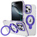 iPhone 16 Pro Max Two Color TPU Hybrid Acrylic MagSafe Magnetic Holder Phone Case - Purple