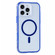 iPhone 16 Pro Max Vacuum Airbag Y2 Series Transparent MagSafe Magnetic Phone Case - Navy Blue