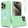iPhone 16 Pro Max Wave Texture MagSafe Magnetic Liquid Silicone Phone Case - Green