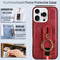 iPhone 16 Pro Max Wristband Leather Back Phone Case - Red